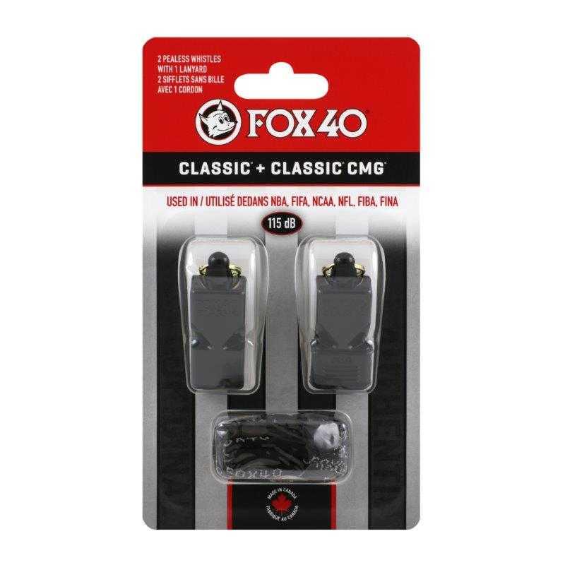 Свисток набір зі знімним ремінцем  FOX 40 Official 2 PACK 9604-0008 Чорний universal (72110) - #1