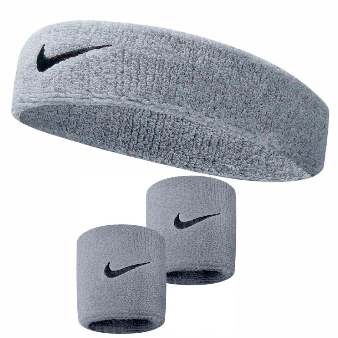 Комплект Nike Повязка + напульсники (серый) NNN07-NNN04-051, Серый, Размер (EU) - 1SIZE - #0