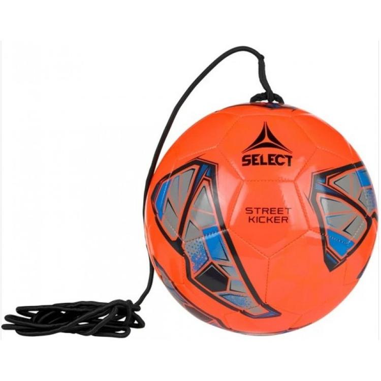 Футбольный мяч на резинке Select STREET KICKER V25 оранжево-синий 099481-662 , Оранжевый, Размер (EU) - 4 - #1
