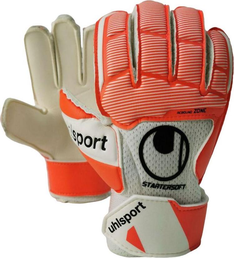 Воротарські рукавиці UHLSPORT STARTER SOFT #306 (white/fluo red) - #1