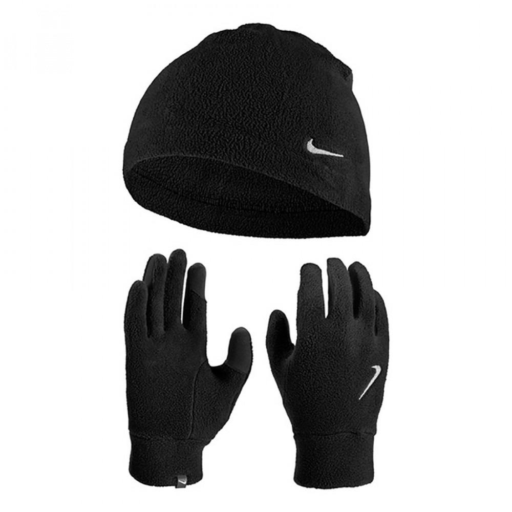 Зимний набор аксессуаров Nike Fleece Hat And Glove Set черный N.100.2578.082, Чёрный, Размер (EU) - S/M - #0