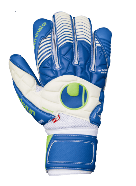 Воротарські рукавиці Uhlsport ELIMINATOR AQUASOFT OUTDRY (white/pacific/fluo green) - #0