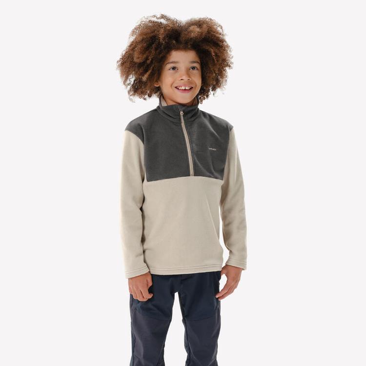 Кофта флисовая детская MH120 QUECHUA с молнией 1/2 8883310, Серый, Размер (EU) - 146cm - #1