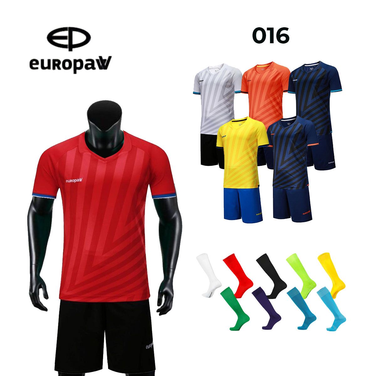 Футбольная форма+гетры EUROPAW 016 - ОТ 5 ШТ